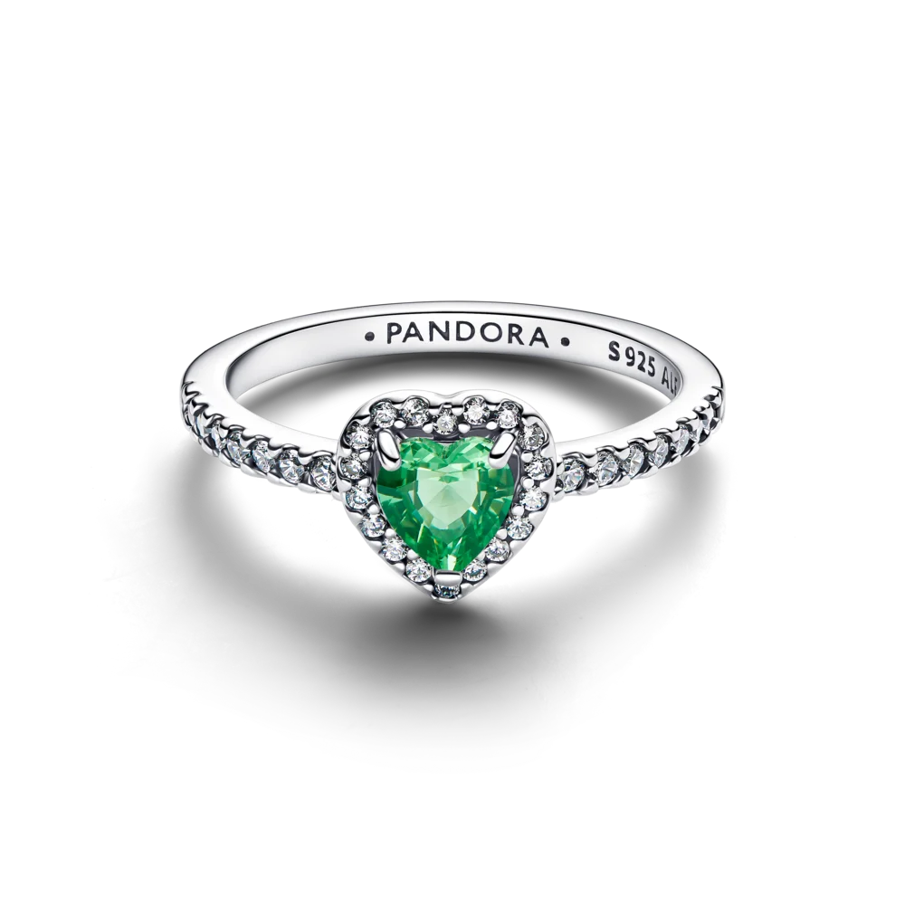 Sõrmus „Tõstetud mündiroheline süda“