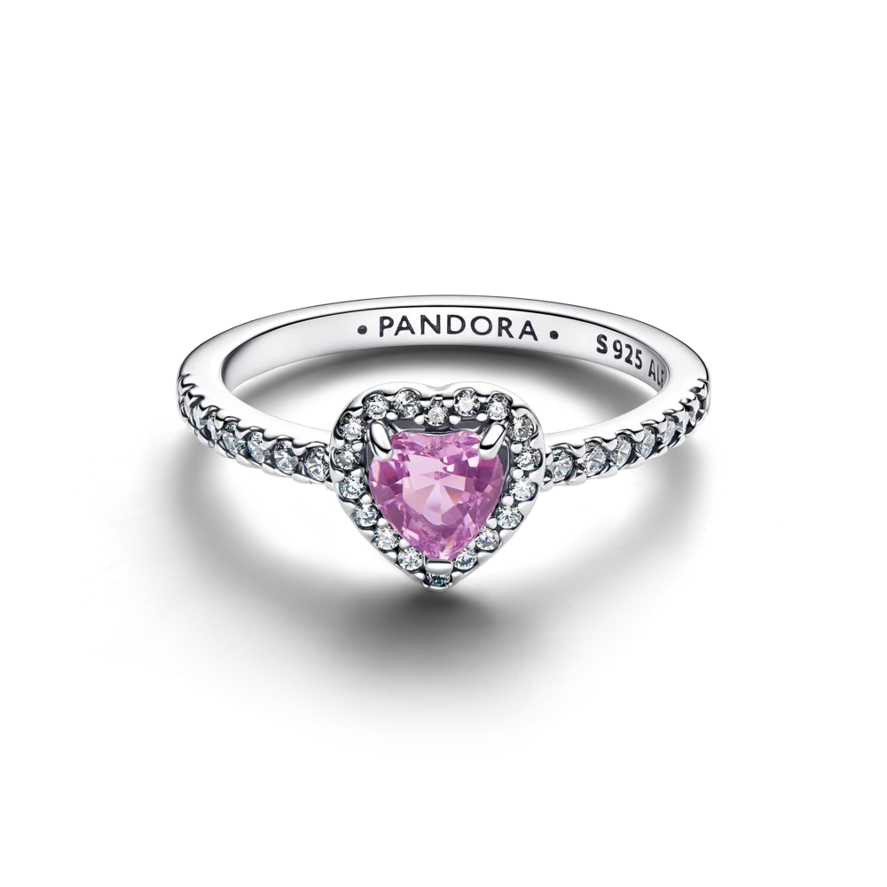 Sõrmus „Tõstetud helelilla süda“