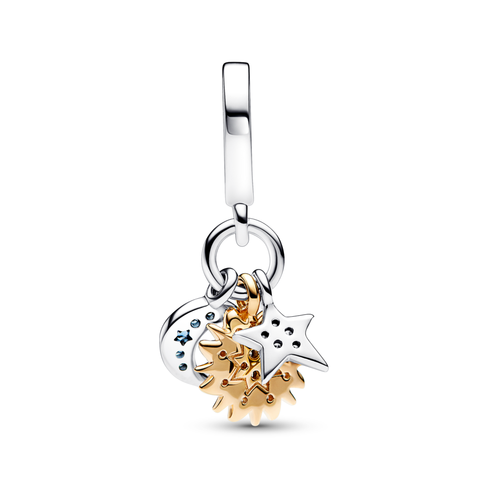 Dviejų atspalvių Celestial Triple Dangle Charm - Pandora Lietuva