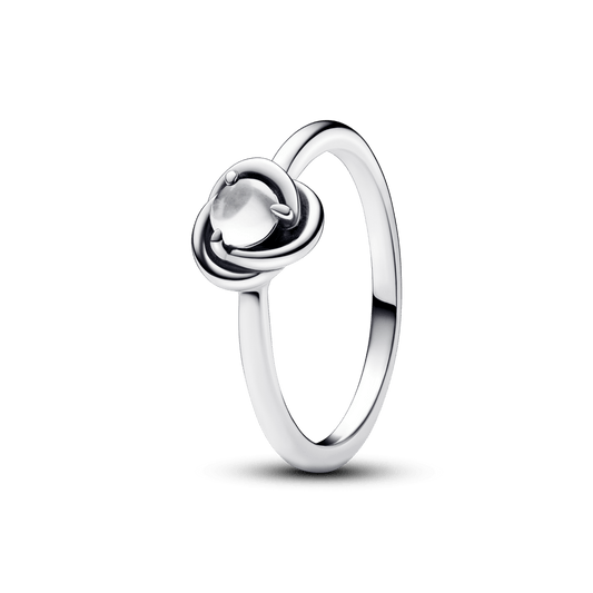 Amžinybės rato žiedas su balandžio mėnesį gimusiųjų akmeniu - Pandora Lietuva