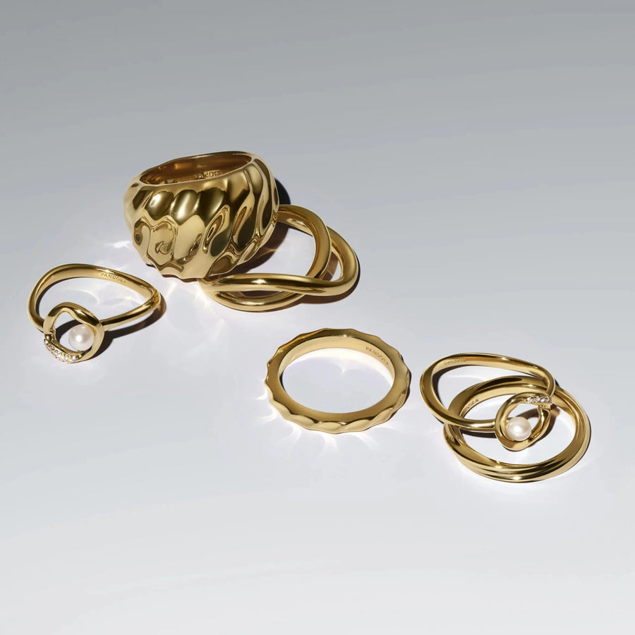 Banguotos tekstūros lankelio žiedas - Pandora Lietuva