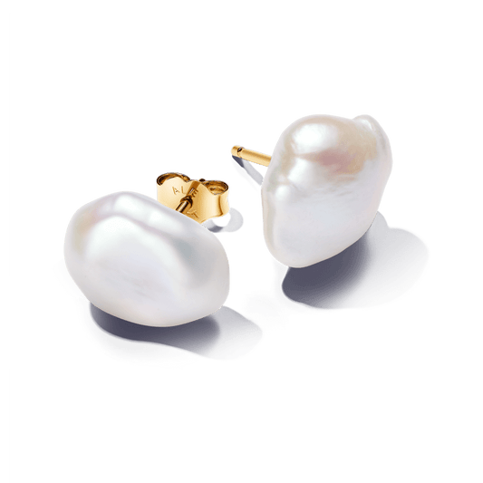 Baroko stiliaus auskarai su apdorotais, dirbtiniu būdu išaugintais gėlavandeniais perlais - Pandora Lietuva