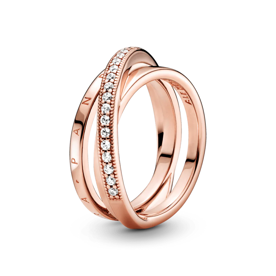 Crossover Pavé Trigubas derinamas žiedas - Pandora Lietuva