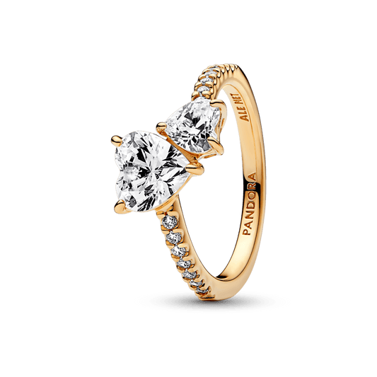 Double Heart Sparkling Ring žiedas - Pandora Lietuva