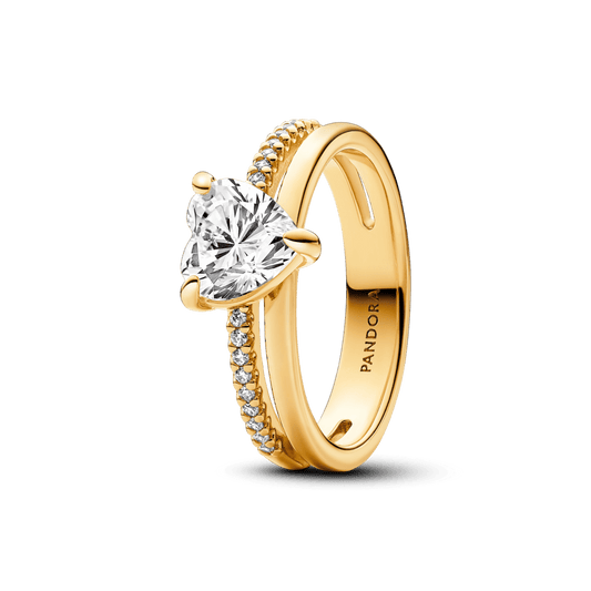 Dvigubas žiedas „Širdis“ - Pandora Lietuva