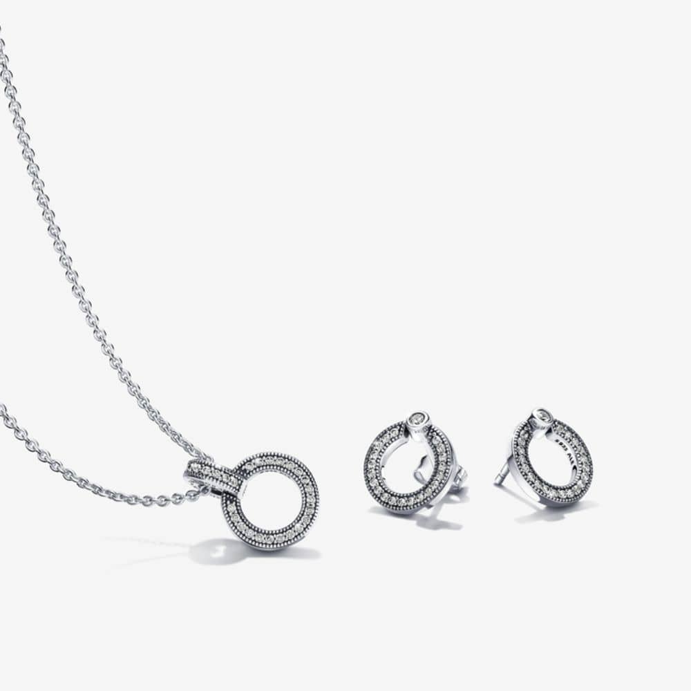 Dvigubo apskritimo pakabukas ir kaklo papuošalas - Pandora Lietuva