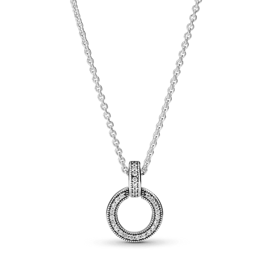 Dvigubo apskritimo pakabukas ir kaklo papuošalas - Pandora Lietuva