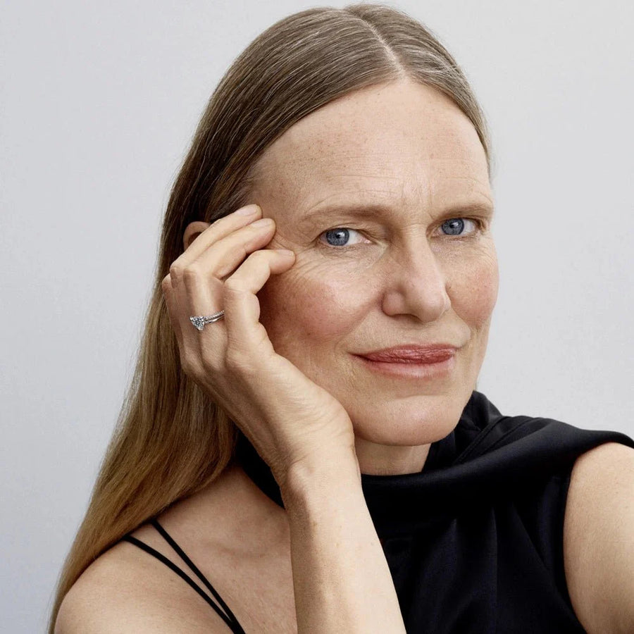 Dvigubo lankelio žiedas su širdimi - Pandora Lietuva