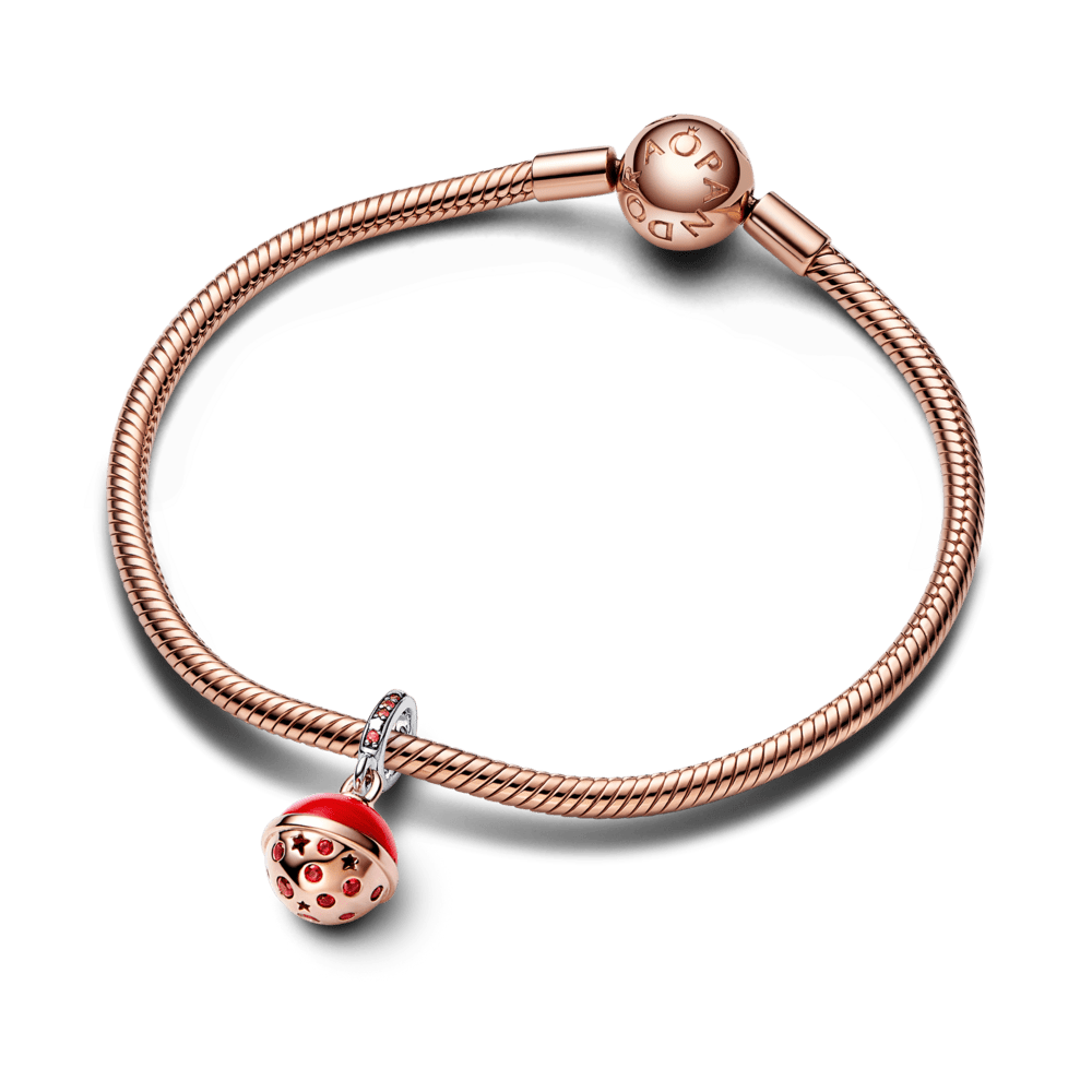 Dvispalvis Murano stiklo spindintis kabantis karoliukas „Marsas“ - Pandora Lietuva