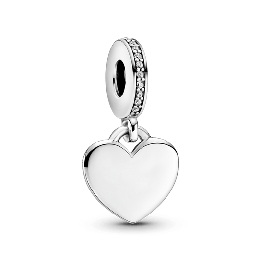 Graviruojamas širdelės formos kabantis karoliukas - Pandora Lietuva