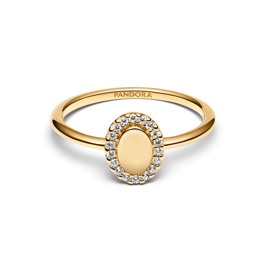 Graviruojamas žiedas su ovalo formos aureole - Pandora Lietuva