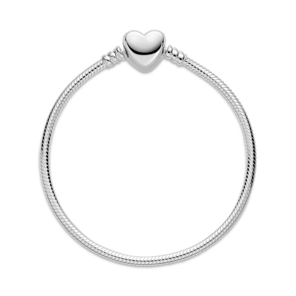 Gyvatės pynimo apyrankė „Pandora Moments“ su graviruojamu širdelės formos užsegimu - Pandora Lietuva