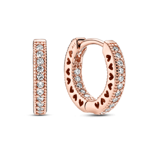 Lankelio auskarai su Pavé Širdelėm - Pandora Lietuva