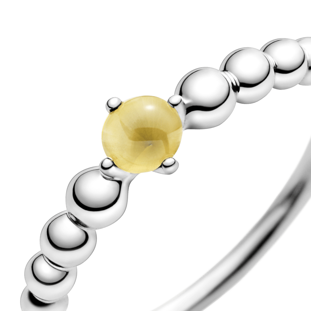 Medaus spalvos žiedas su karoliukais - Pandora Lietuva