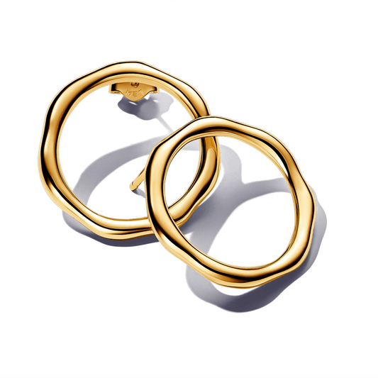 Organiškos formos apskriti auskarai - Pandora Lietuva