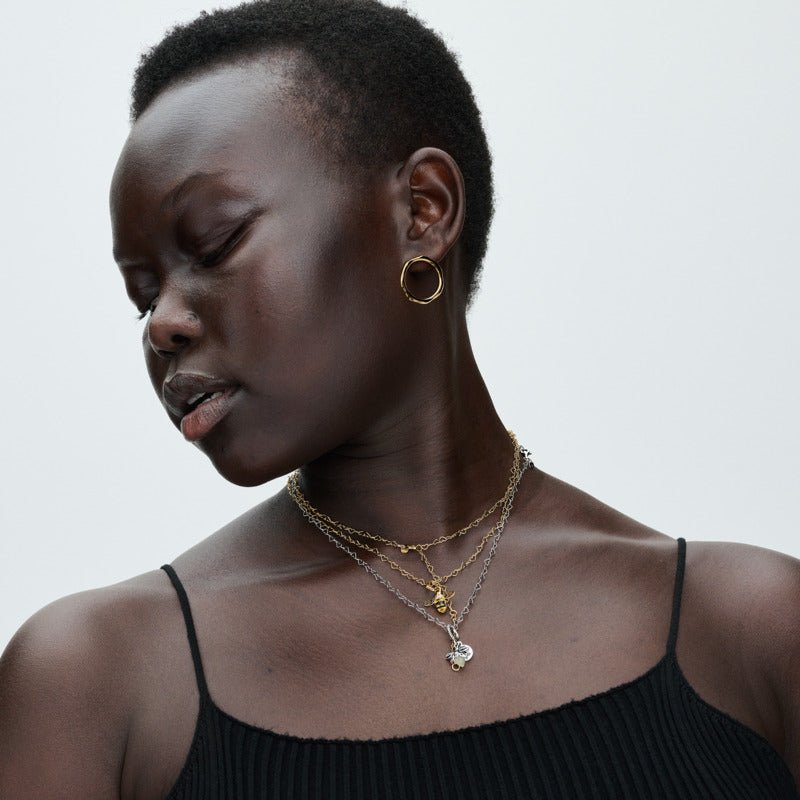 Organiškos formos apskriti auskarai - Pandora Lietuva