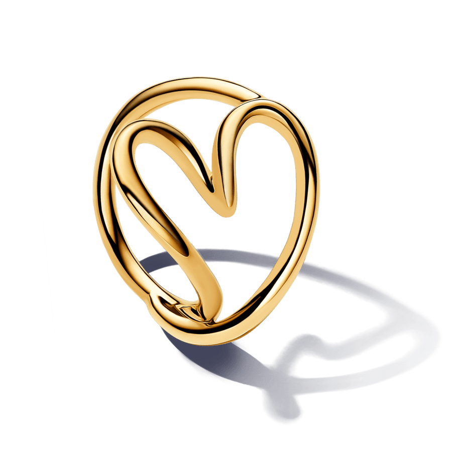 Organiškos formos žiedas „Širdelė“ - Pandora Lietuva