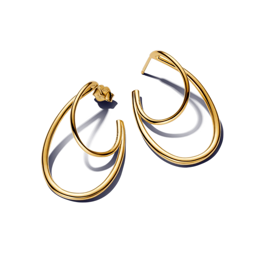 Organiškos lankelio formos dvigubi auskarai - Pandora Lietuva