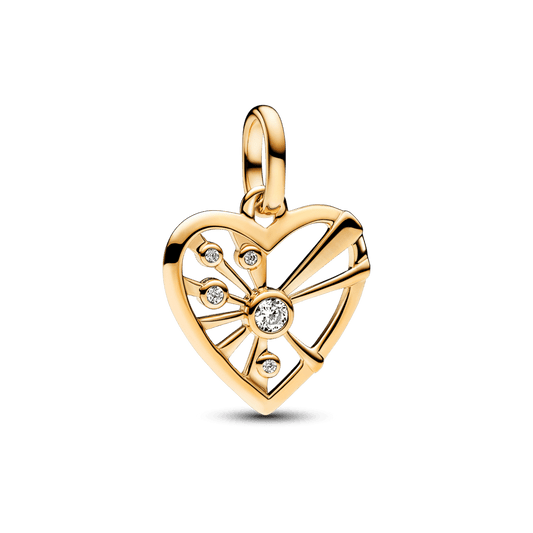 Pakabukas su medalionu „Širdis ir spinduliai“ - Pandora Lietuva