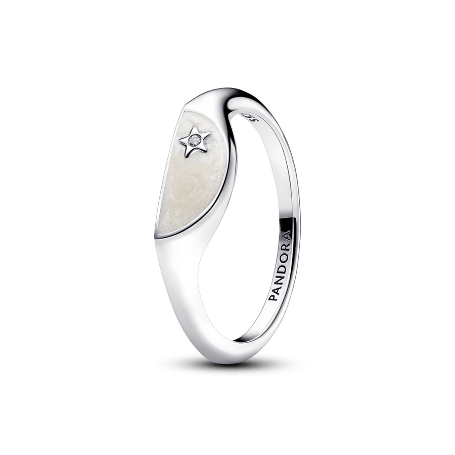 „Pandora ME“ pusiau emaliuotas žiedas-signetė - Pandora Lietuva