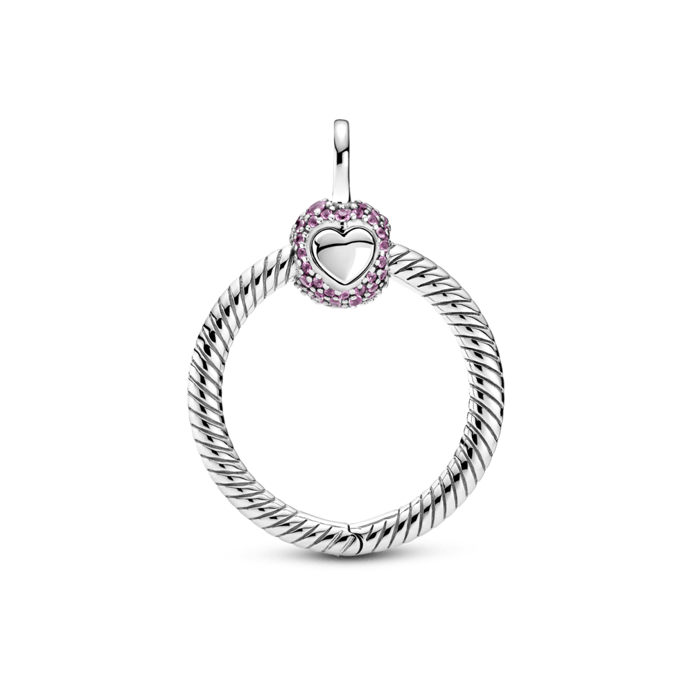 Pandora Moments mažas rausvas Pavé O pakabukas - Pandora LT