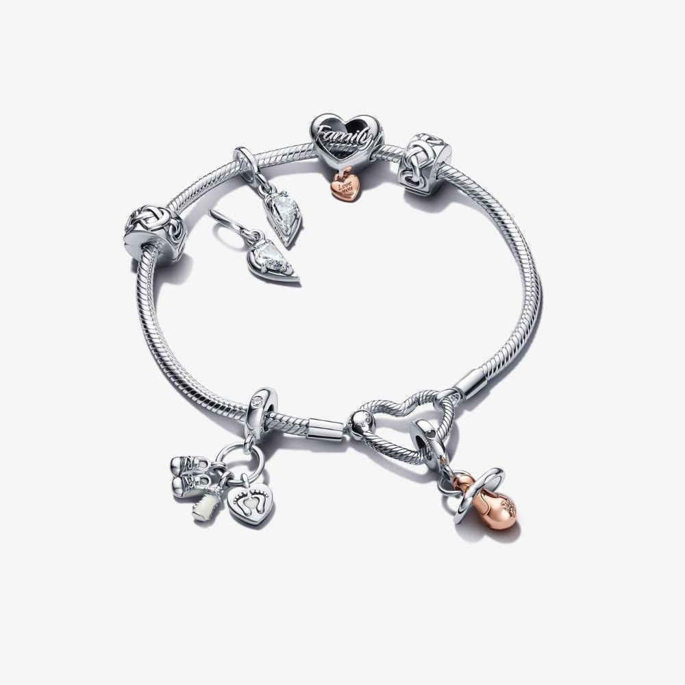 Pandora Moments širdies užsegimo gyvatės pynimo grandinėlės apyrankė - Pandora Lietuva
