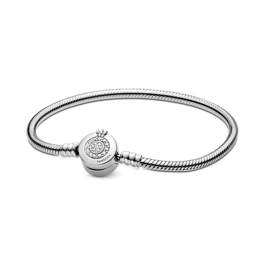 Pandora Moments Sparkling Crown O Snake Chain Bracelet - Pandora Lietuva