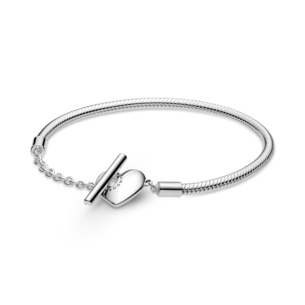 Pandora Moments T-juostos gyvatės pynimo grandinėlės apyrankė su širdele - Pandora LT