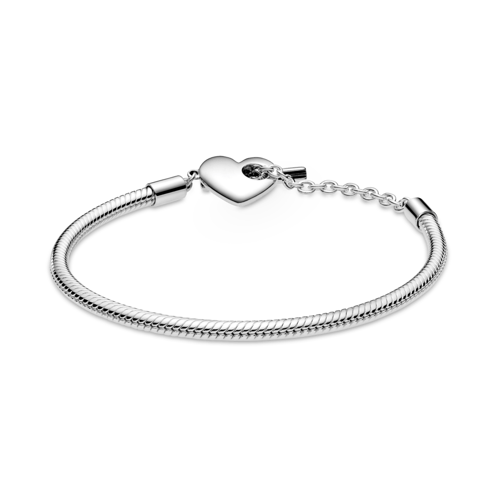 Pandora Moments T-juostos gyvatės pynimo grandinėlės apyrankė su širdele - Pandora LT