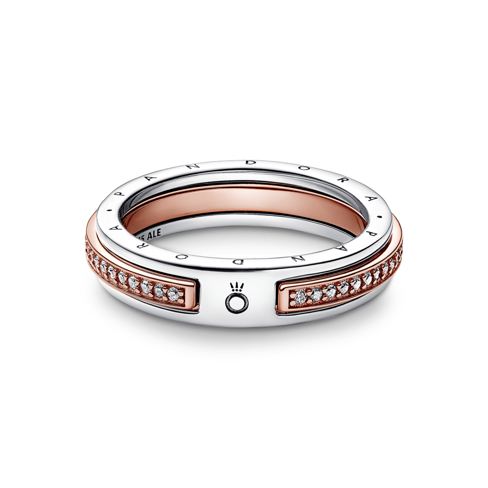 Pandora Signature Dvispalvis Logo ir Pavé Žiedas - Pandora Lietuva