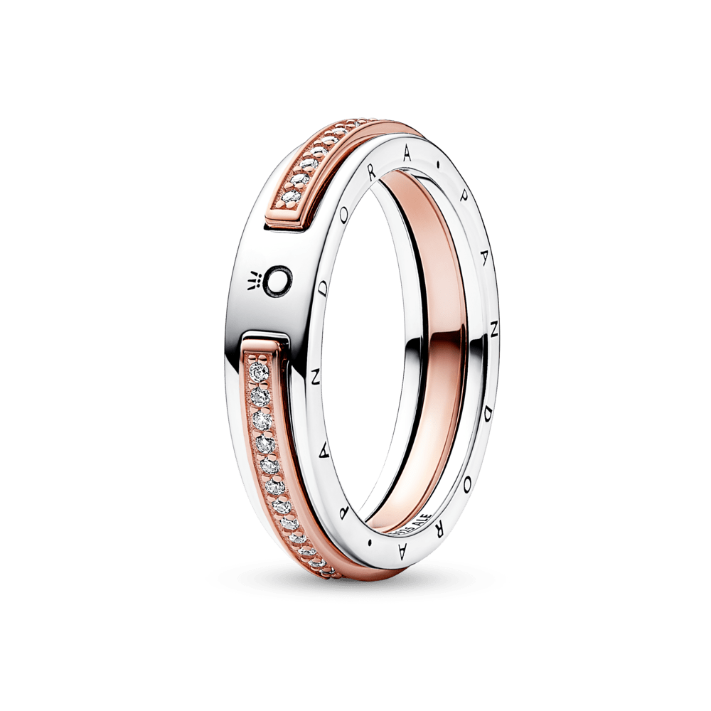 Pandora Signature Dvispalvis Logo ir Pavé Žiedas - Pandora Lietuva