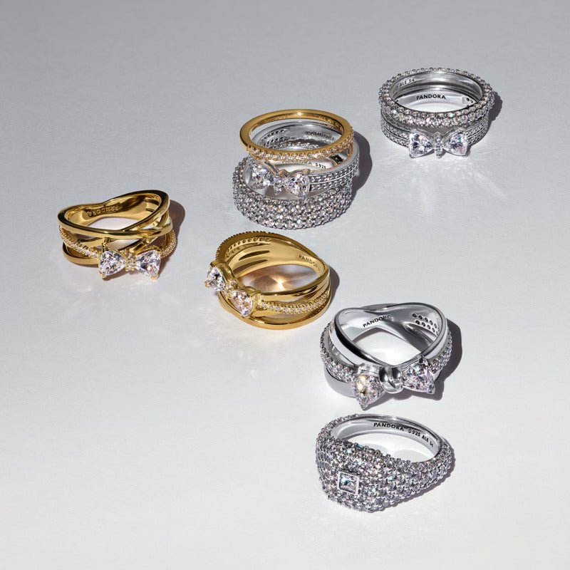 Pandora Timeless Pavé Triple - row žiedas su trimis eilutėmis - Pandora Lietuva