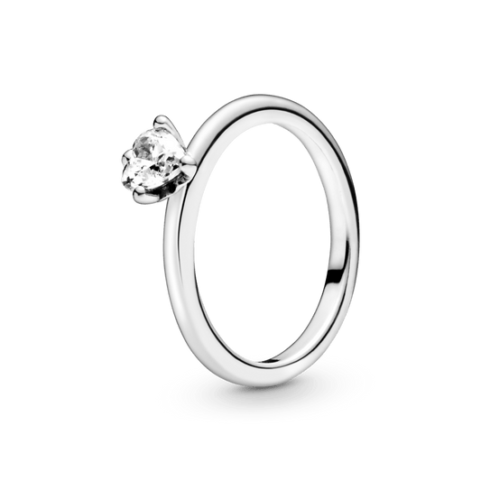 Skaidrus širdelės formos žiedas - Pandora LT