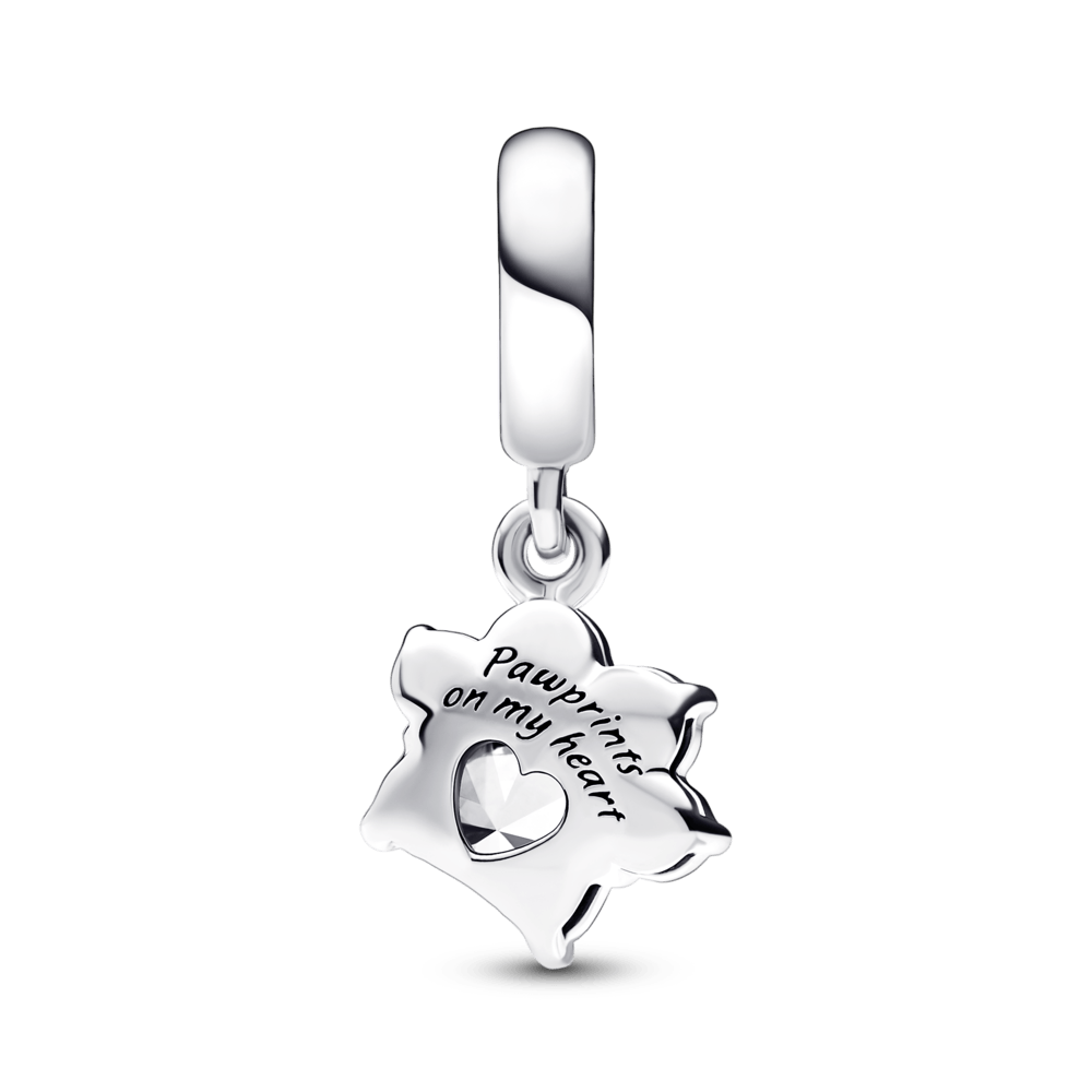 Sparkling Pet Paw Print Dangle Charm pakabukas - Pandora Lietuva