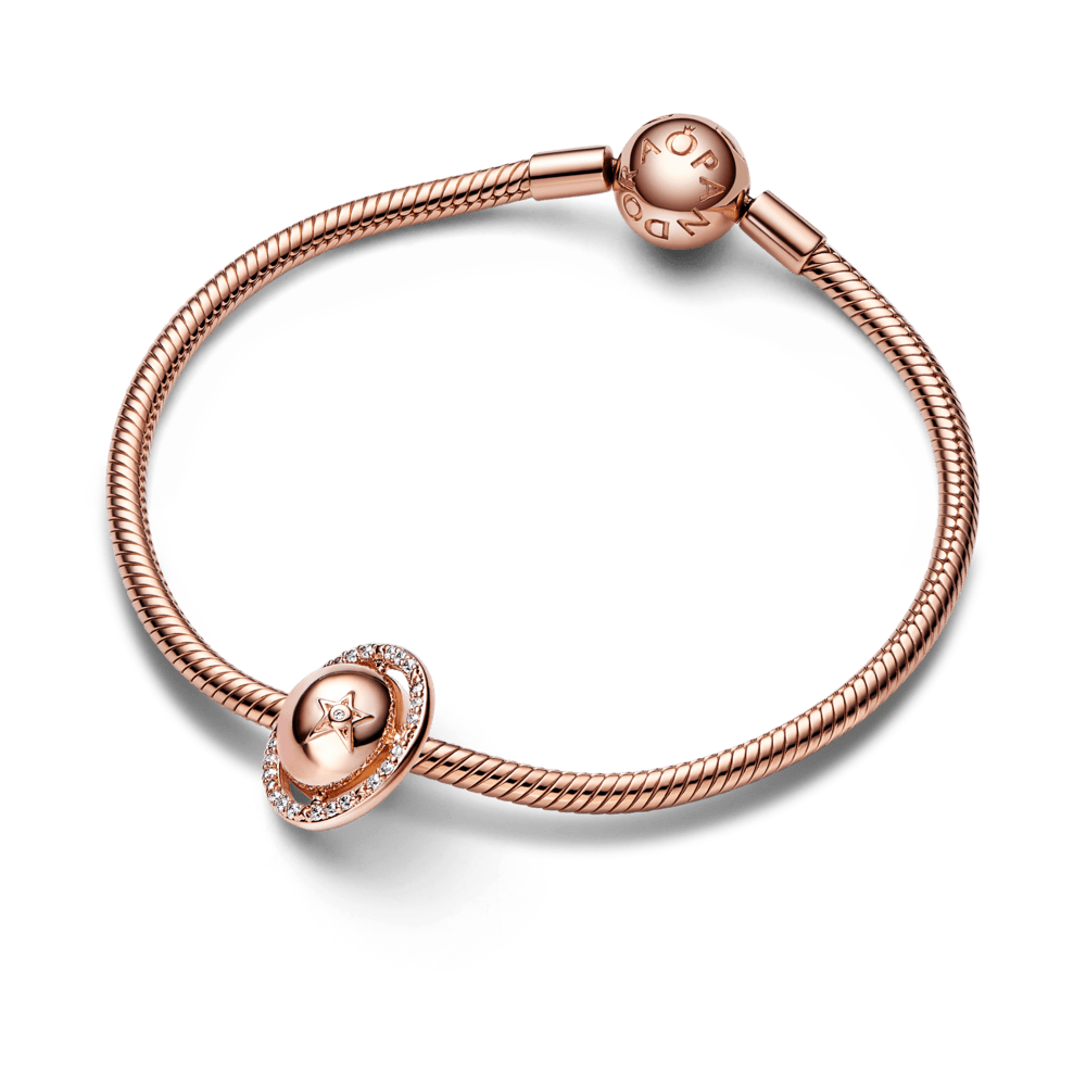 Spindintis kabantis karoliukas „Saturnas“ - Pandora Lietuva