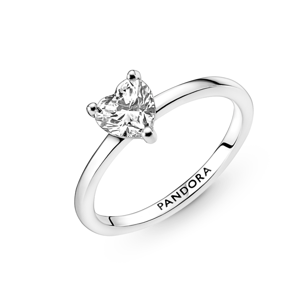 Spindintis žiedas su širdele - Pandora LT