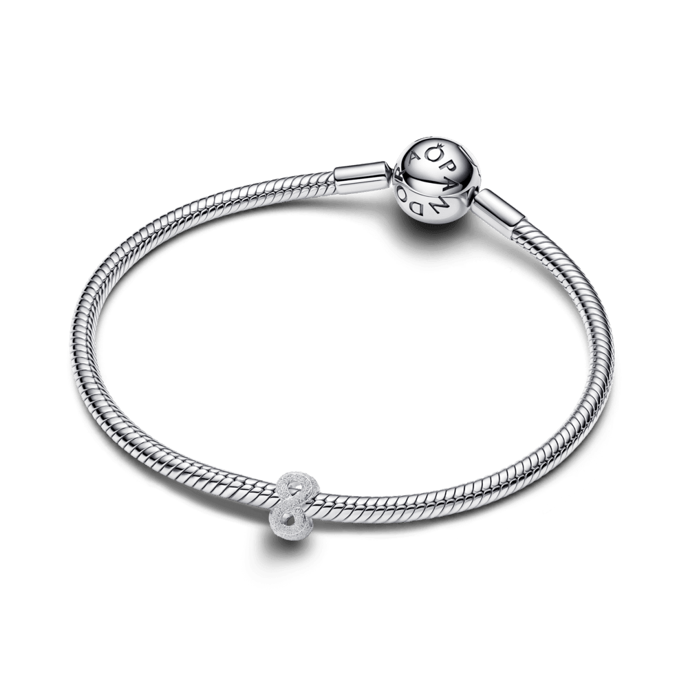 Tekstūrinis mini karoliukas „Begalybės simbolis“ - Pandora Lietuva