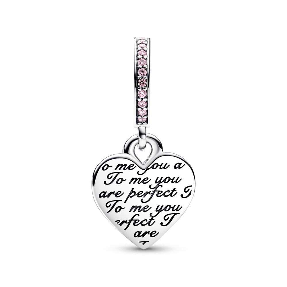 Two-tone Infinity Heart Double Dangle Charm pakabukas - Pandora Lietuva