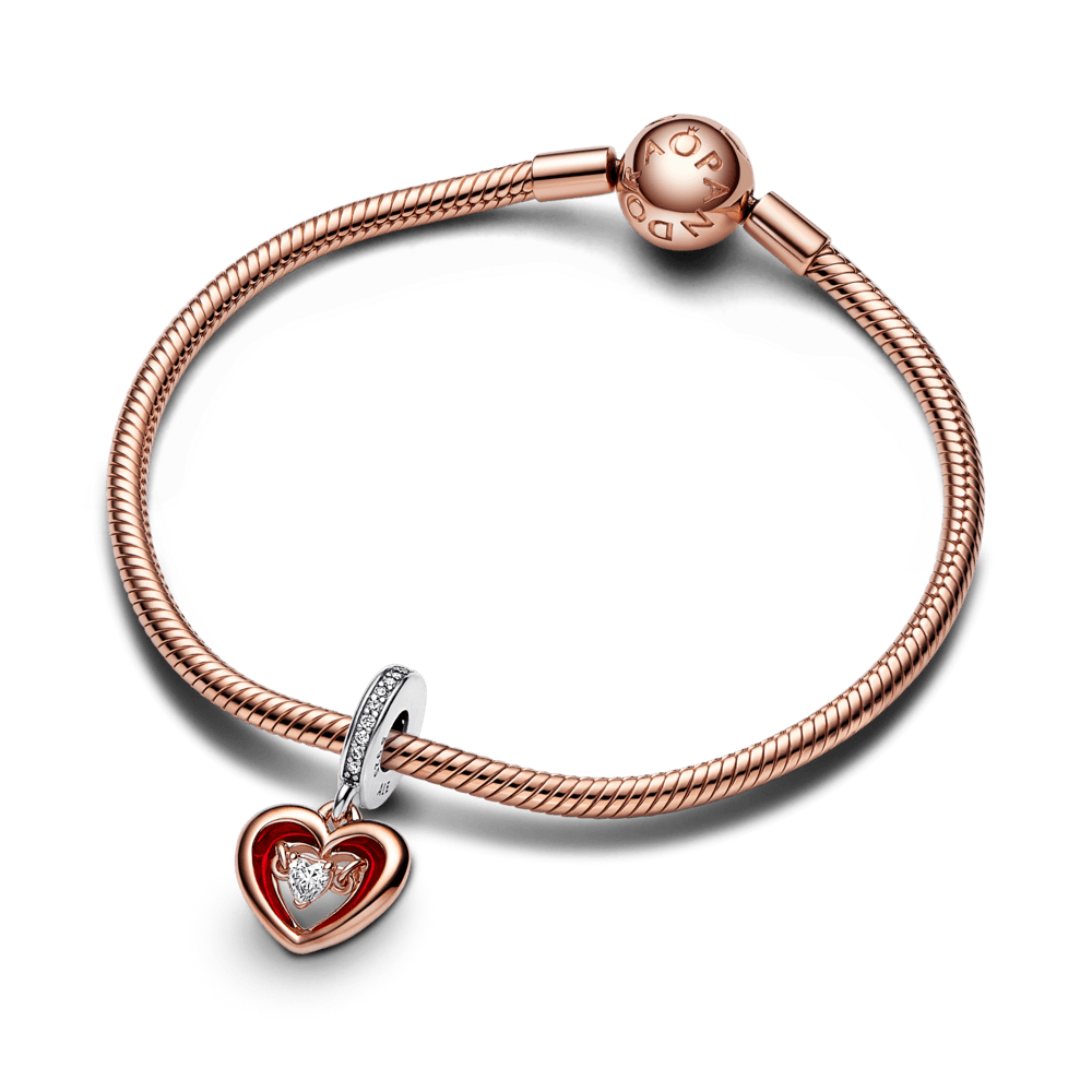 Two - tone Radiant Heart Dangle Charm - Pandora Lietuva