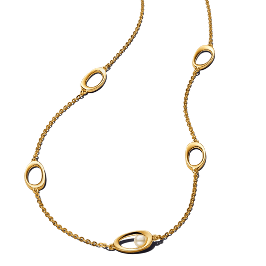 Vėrinys su organiškos formos ovalu ir apdorotu dirbtinai išaugintu gėlavandeniu perlu - Pandora Lietuva