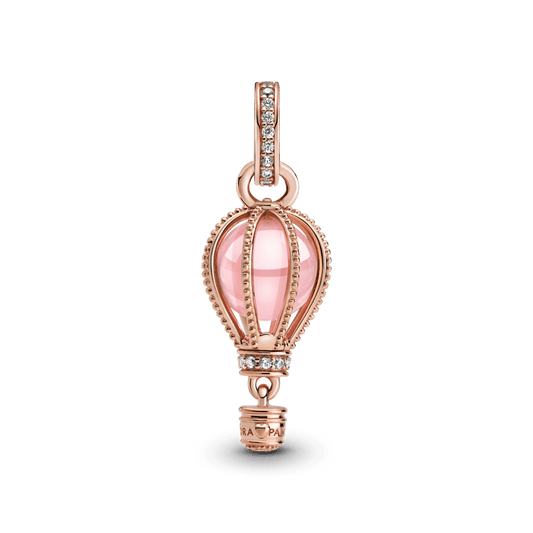 Žaižaruojantis rožinio karšto oro baliono kabantis karoliukas - Pandora Lietuva