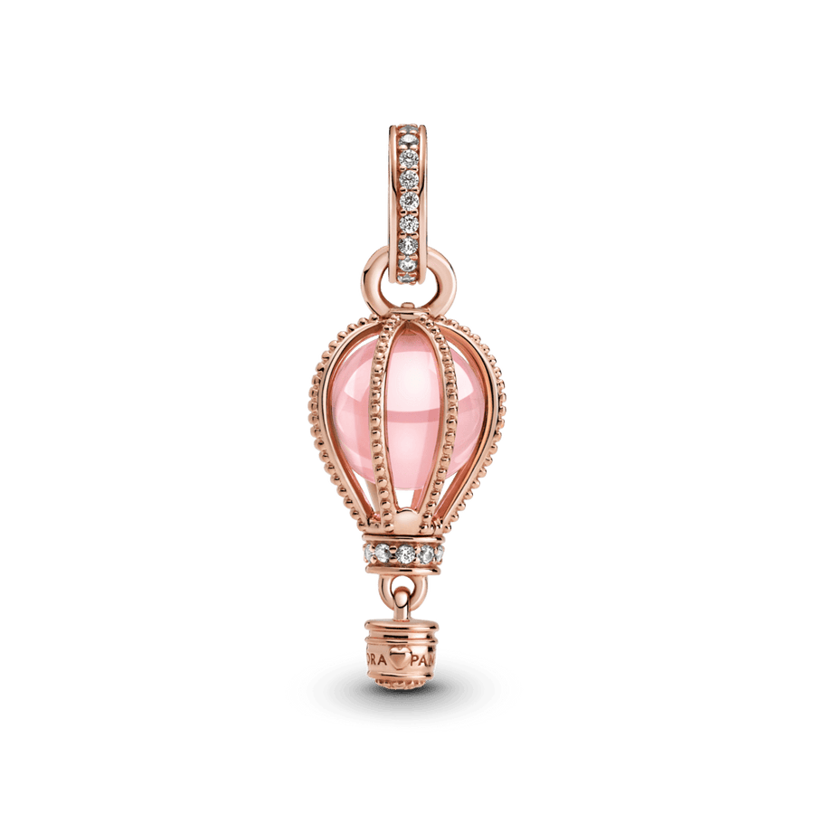 Žaižaruojantis rožinio karšto oro baliono kabantis karoliukas - Pandora Lietuva