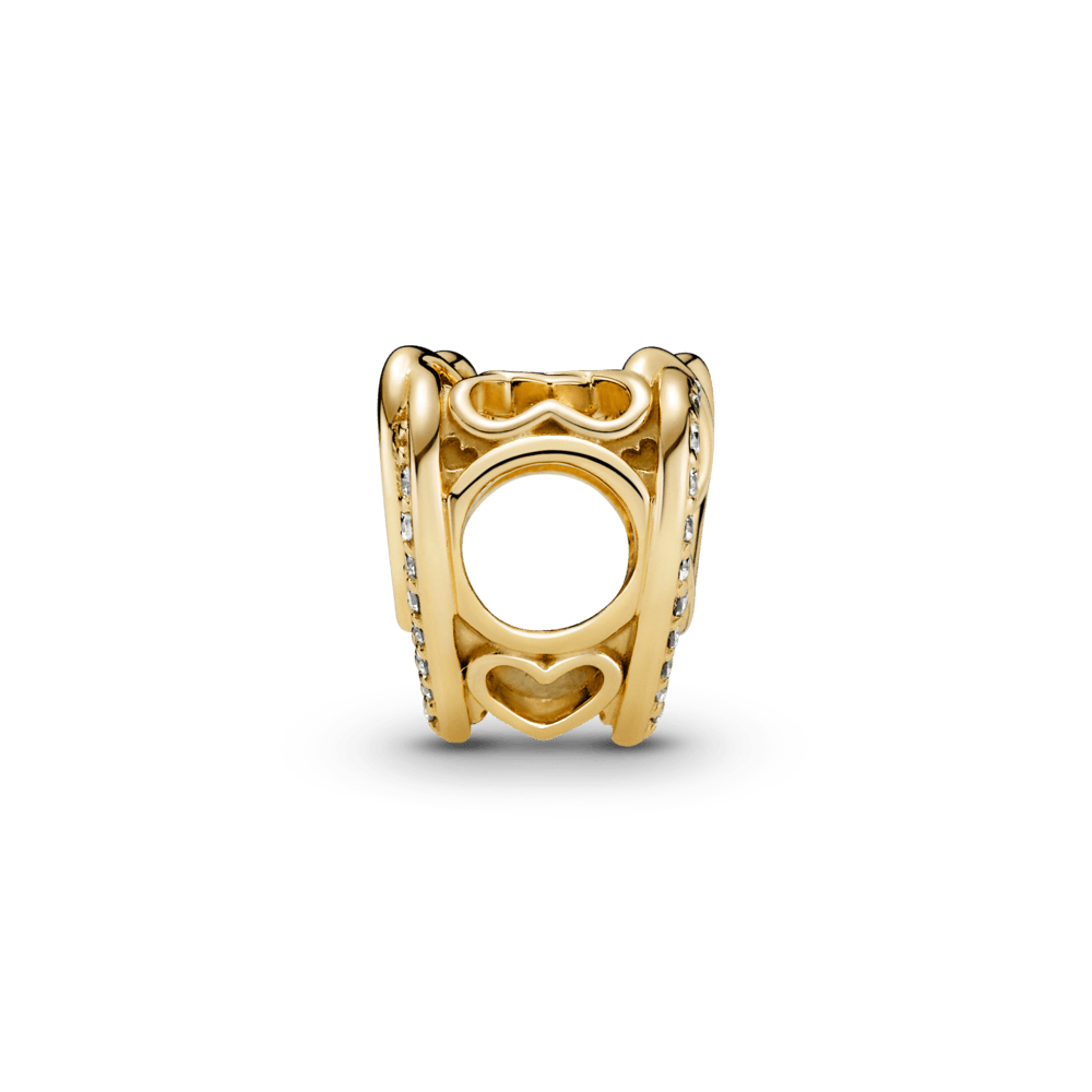 Žvilgantis susipynusių širdžių karoliukas - Pandora Lietuva