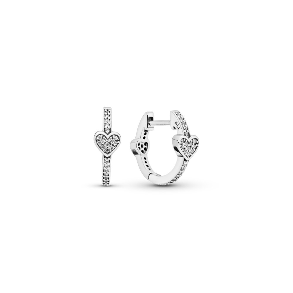 Auskarai Pavé Širdis - Pandora Lietuva