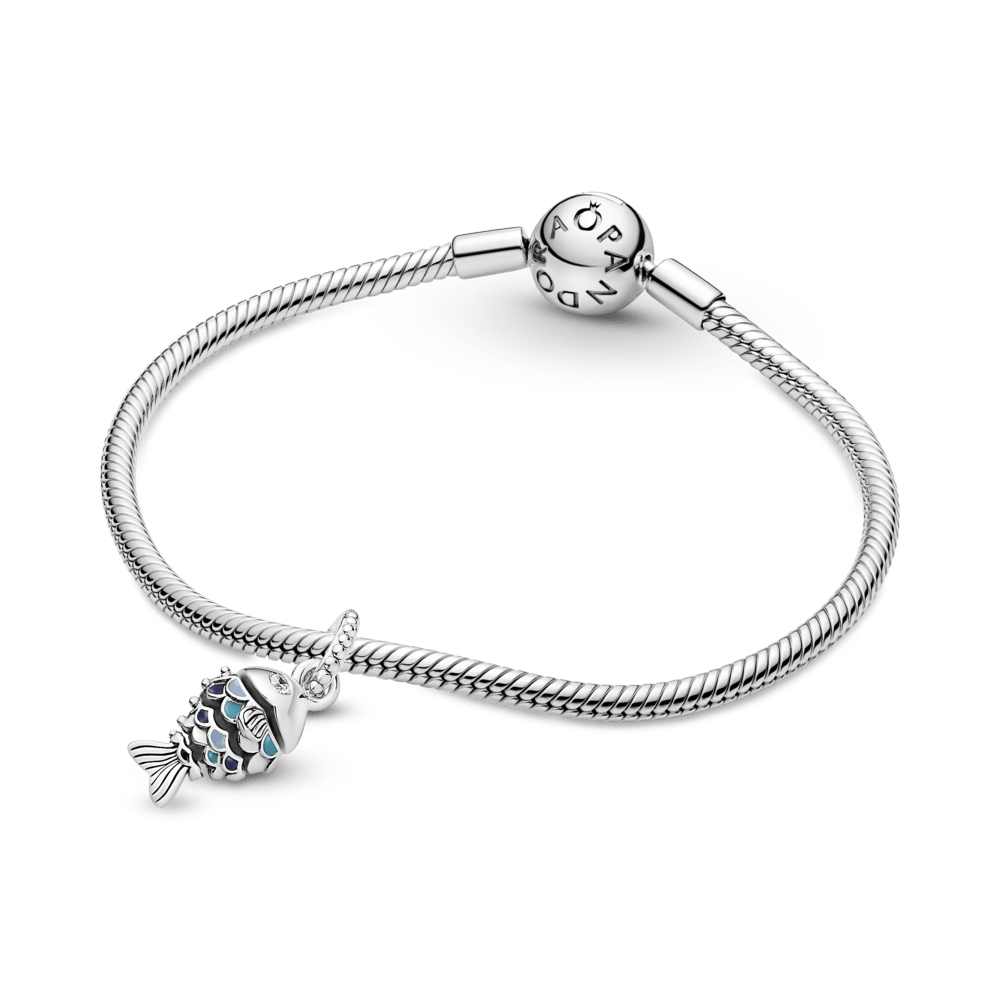 Kabantis karoliukas su žuvele mėlynais žvynais - Pandora Lietuva