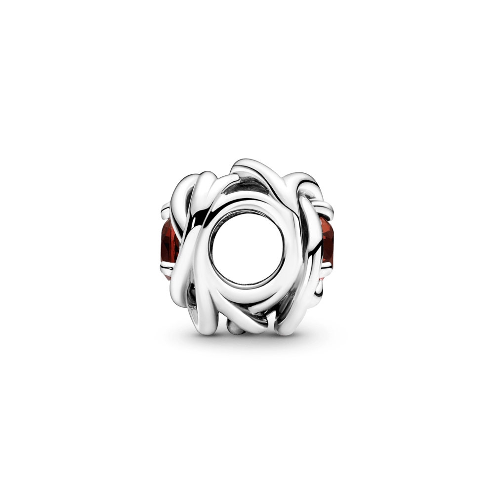 Raudonas amžinybės kilpos karoliukas - Pandora Lietuva