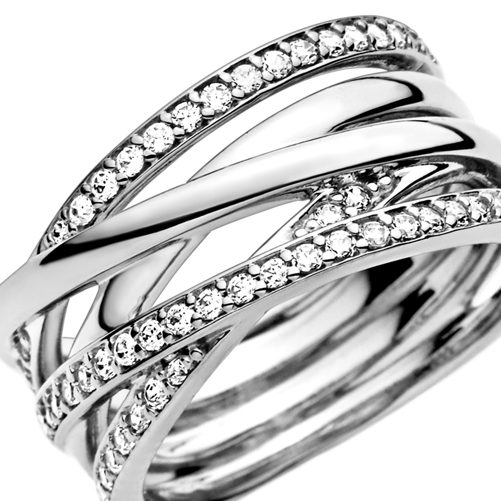 Sidabrinis žiedas su kubiniu cirkoniu - Pandora LT