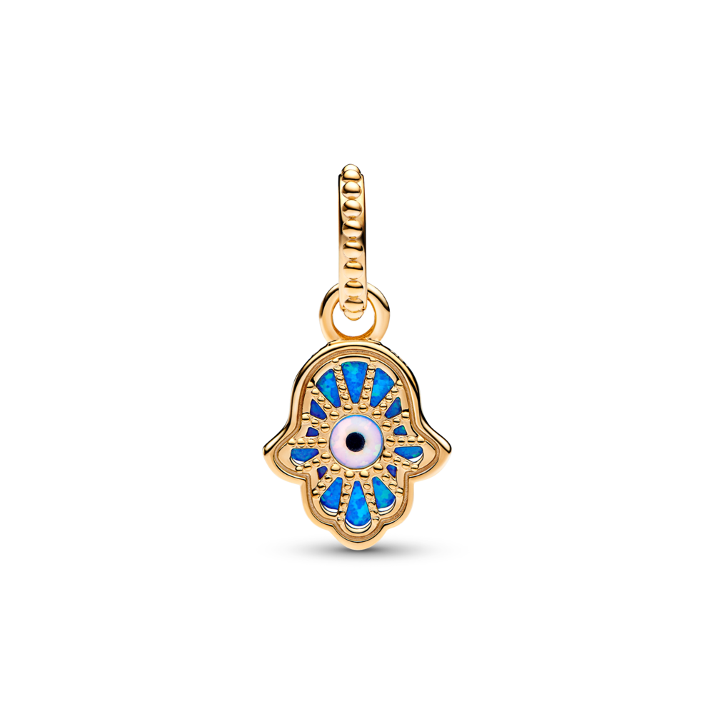 Opalescent Blue Hamsa Hand Dangle Charm - Pandora Lietuva