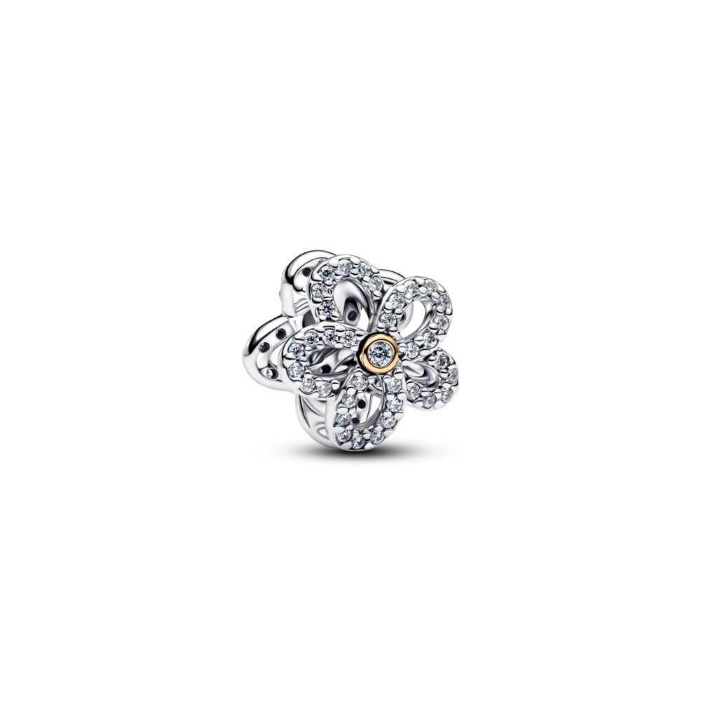 Pitsiline amulett „Pavé-kattega lill“