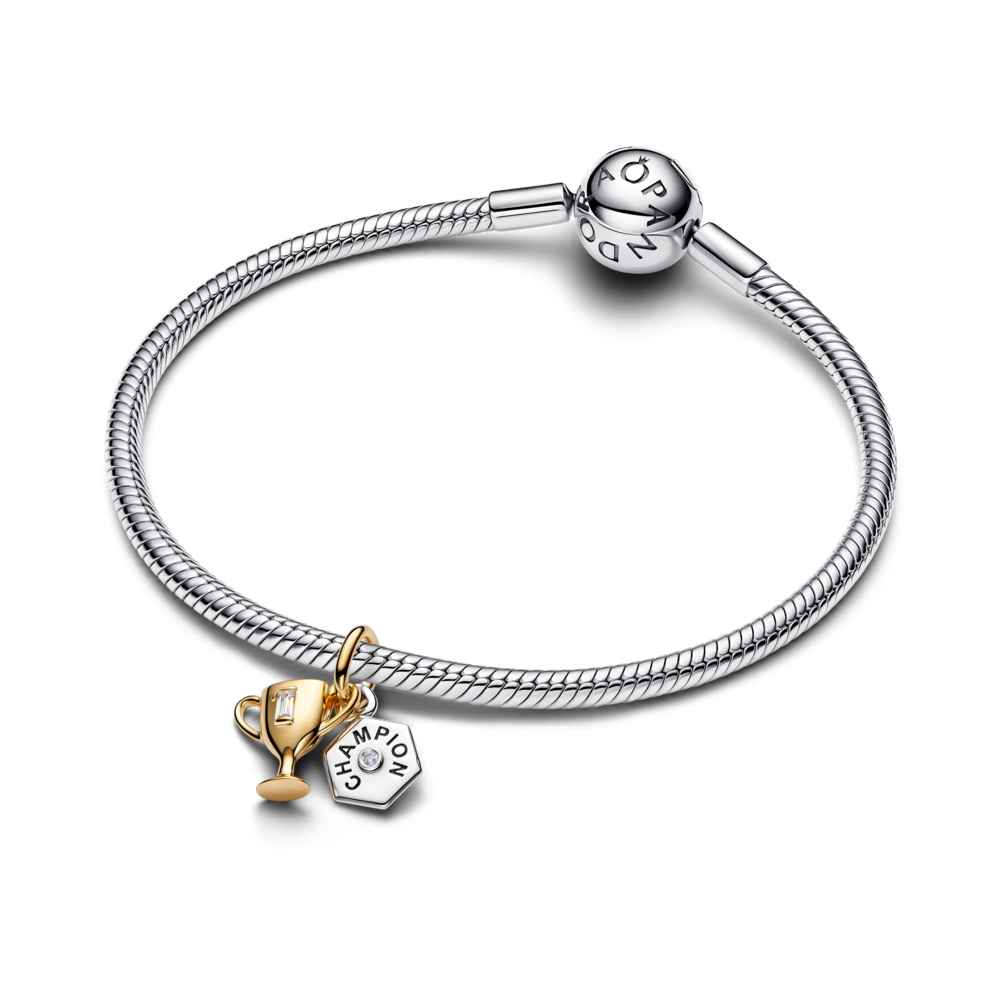 Engravable Trophy Double Dangle Charm